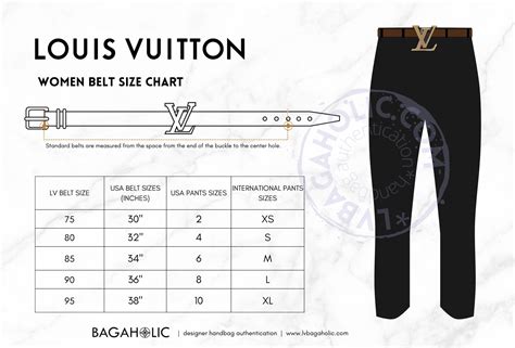 Louis Vuitton sizes chart